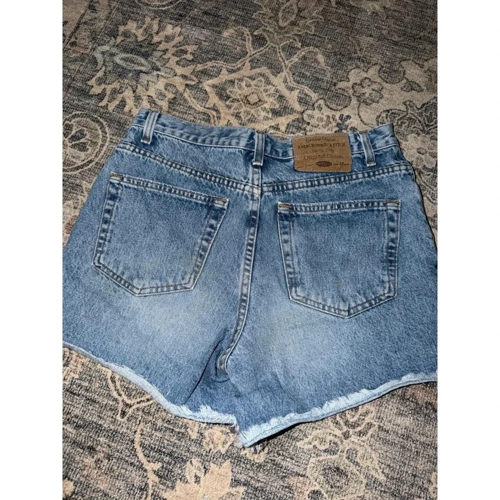 Vintage Abercrombie & Fitch Denim Shorts Large Patch Cut Off High Rise
